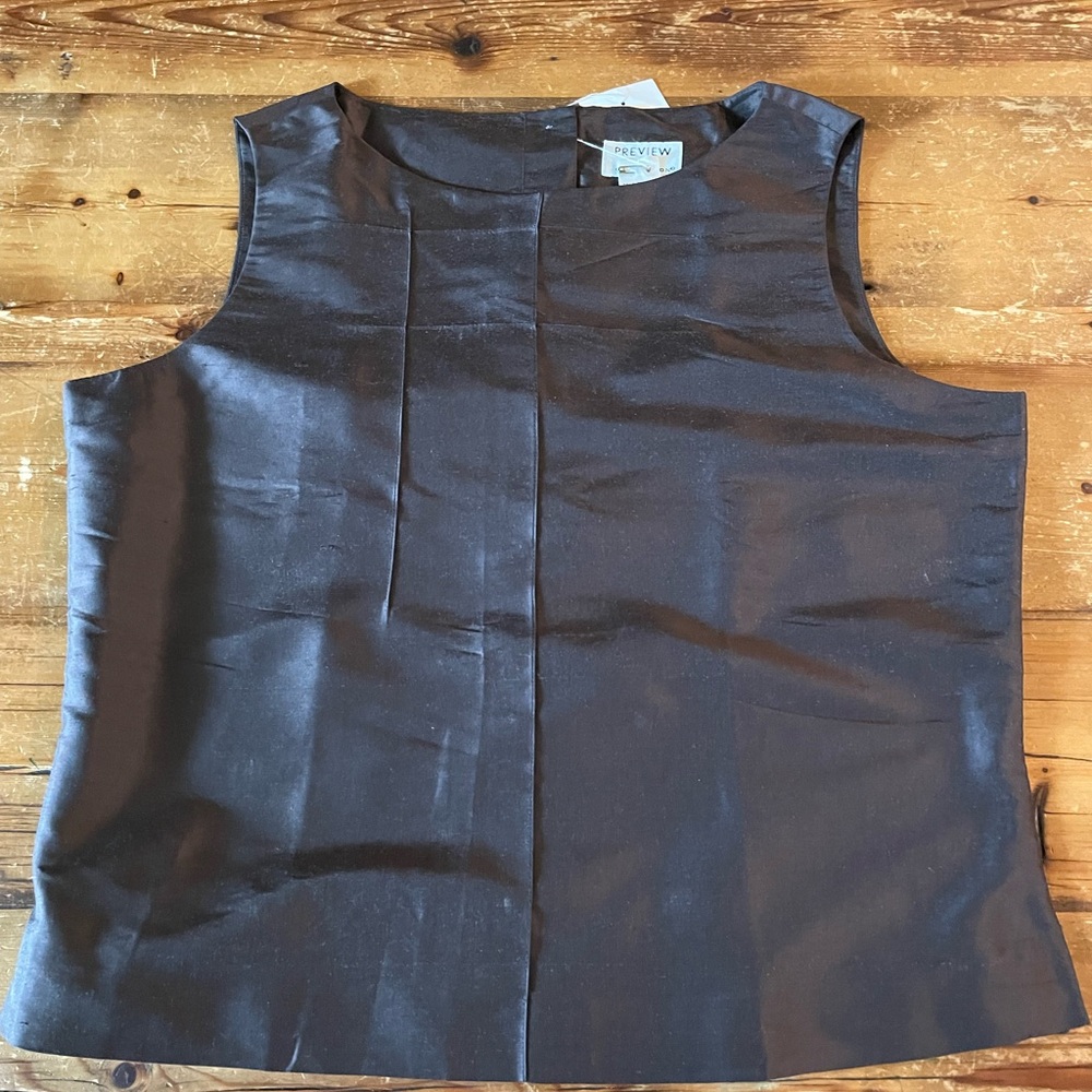 Preview silk sleeveless top button up back never worn